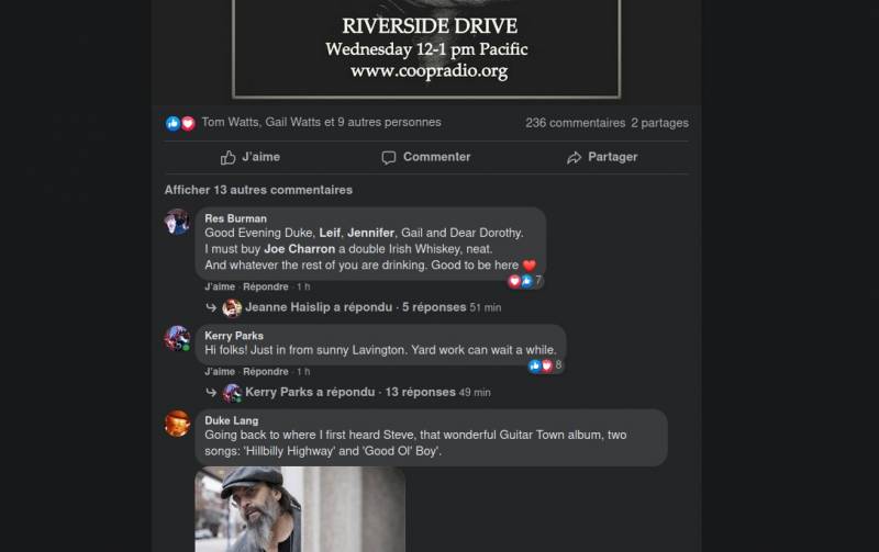 Dialogues sur la page Facebook de Doug, émission du 19 mai 2021. - Jam Hall